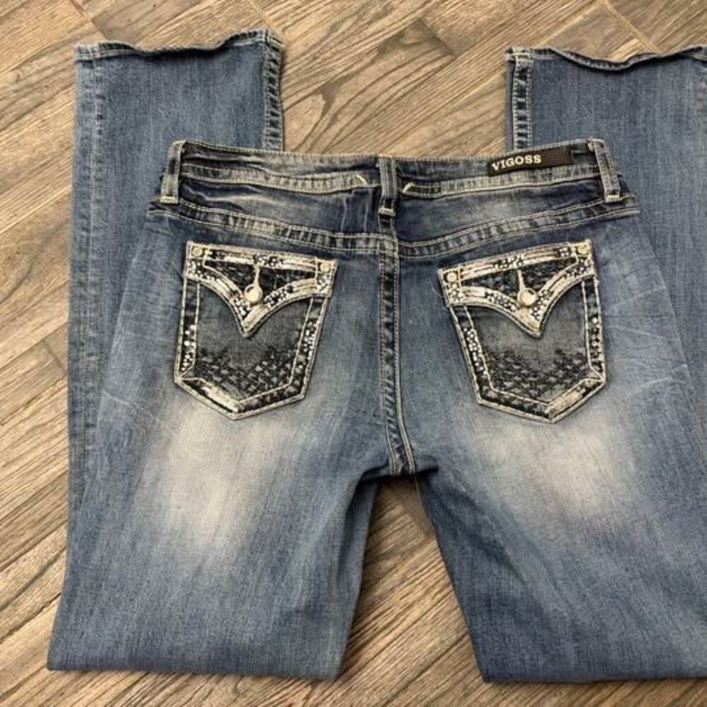 Vigoss Slim Boot Heritage Fit Embellished Jeans – Size 10x32
